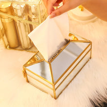 Load image into Gallery viewer, Practical Transparent Mirror Glass Tissue Box Paper Towel Holder Dressing Table Decoration
