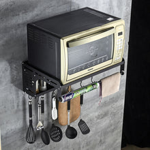 Load image into Gallery viewer, Space Aluminum Microwave Oven Rack Kitchen Organizer Storage Holder Oven Bracket Wall Mounted Shelf Bracket Oven Rack Thickened
