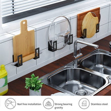 Load image into Gallery viewer, 2pcs Restaurant Accessories Multipurpose Stainless Steel Cutting Board Storage Rack Space Saving Wall Mounted Pot Lid Holder
