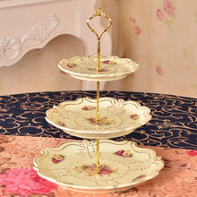 Load image into Gallery viewer, 3 Tier Crown Cake Cupcake Plate Stand Handle Hardware Fitting Holder DIY Cakes Plated Shelf Casual Party Plate Holder Stand Only
