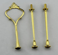 Load image into Gallery viewer, 3 Tier Crown Cake Cupcake Plate Stand Handle Hardware Fitting Holder DIY Cakes Plated Shelf Casual Party Plate Holder Stand Only
