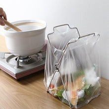 Load image into Gallery viewer, Plastic Bag Hanging Rack Stand Rack Stainless Steel Garbage Bag New Creative Kitchen Rag Folding Garbage Storage Clean Bags

